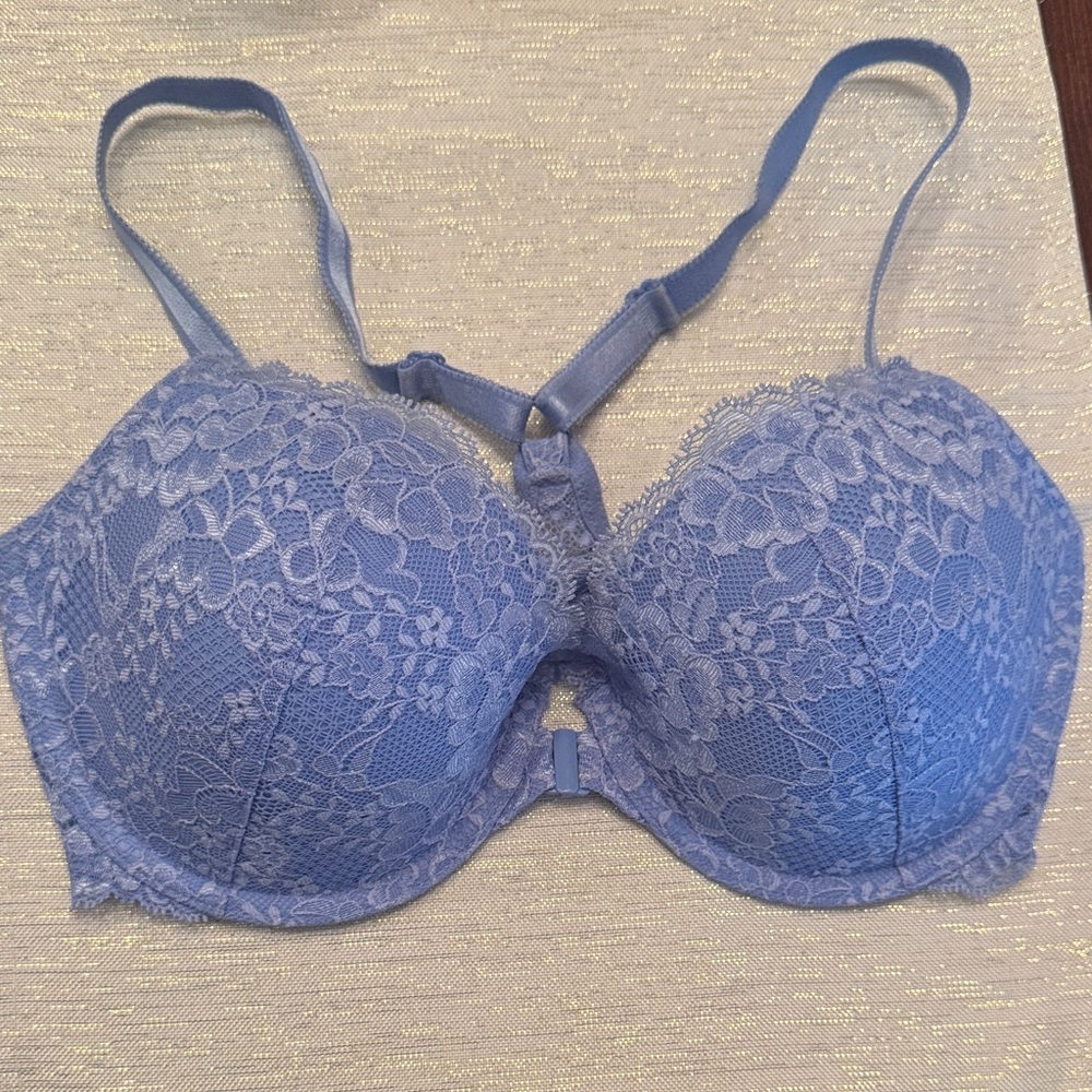 Victoria's Secret Floral Lace Bra - Soft Blue